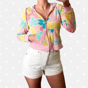 Lilly Pulitzer Pink and Yellow Zip up